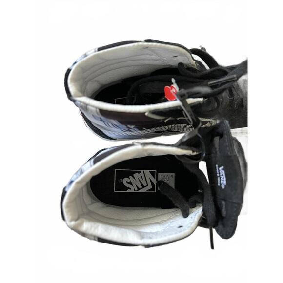 FALL CLEARANCE NEW Vans Sk8-Hi Bolt Black and Silver Sneakers w 6.5 - Picture 4 of 7